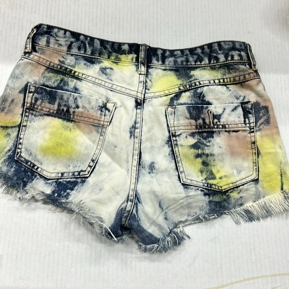 Free people tie dye cut off jean shorts
